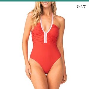 PQ Swim - Josie ruched passion one piece - small NWT